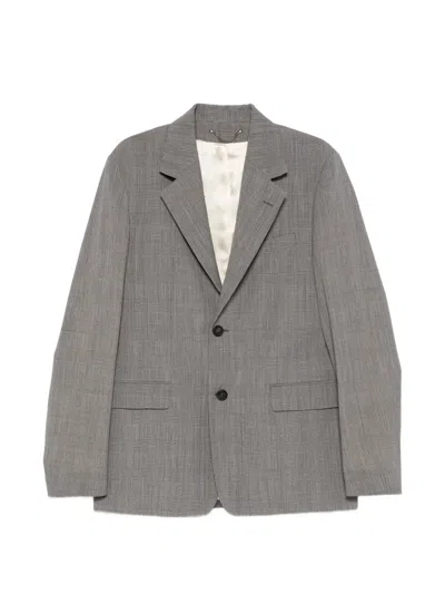 Golden Goose Two-button Check Blazer In Gray