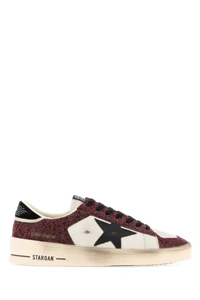 Golden Goose Two-tone Leather Stardan Sneakers In Burgundy