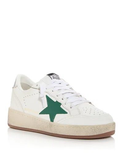 Golden Goose Unisex Ball Star Low Top Sneakers In White/green