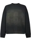 Golden Goose Unisex Crew Neck Sweater With Unique Bleaching Effect And Embroidery In Black