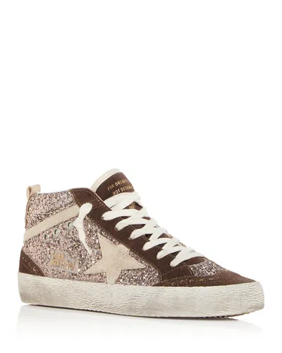 GOLDEN GOOSE UNISEX MID STAR EMBELLISHED MID TOP SNEAKERS