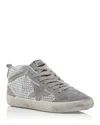 Golden Goose Unisex Mid Star Embellished Mid Top Sneakers In Silver