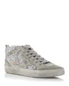 Golden Goose Glittered High-top Sneakers In Silver Ice