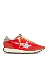Golden Goose Marathon Sneakers With Red Nylon Upper And Silver Star Shoes In Red
