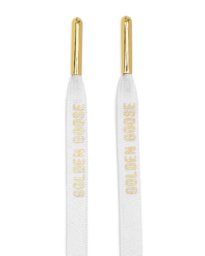 Golden Goose Unisex Shoe Laces Kit In White/gold