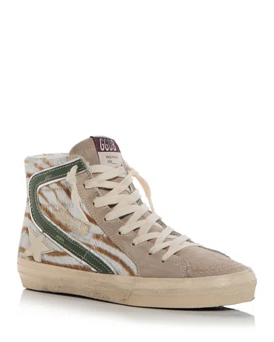 Golden Goose Unisex Slide Calf Hair Sneakers In Brown