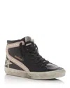 Golden Goose Slide Mid-top Pearly Stud Leather Sneakers In Black