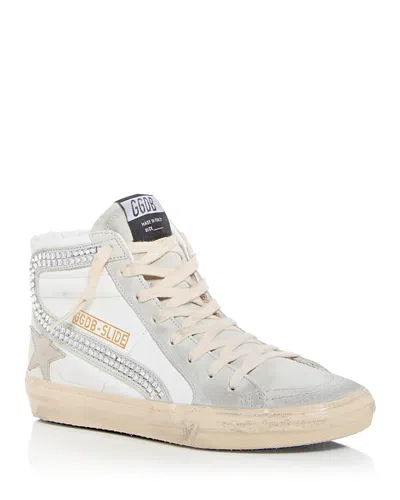 Golden Goose Unisex Slide Embellished High Top Sneakers In White