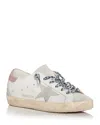 Golden Goose 20mm Super-star Leather Sneakers In White/ocean