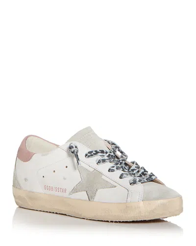 Golden Goose 20mm Super-star Leather Sneakers In White,ice