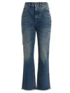 Golden Goose Derin New Cropped Flare Jeans With Back Logoed Patch In Blue