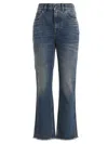 Golden Goose Derin New Cropped Flare Jeans With Back Logoed Patch In Blue
