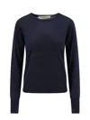 Golden Goose Used Effect Wool Sweater In Blue
