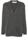 Golden Goose Cotton V Necked Cardigan In Gray