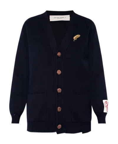 Golden Goose V-neck Button-fastening Cardigan In Black