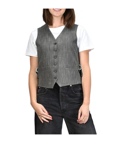 Golden Goose V-neck Slub Waistcoat In Gray