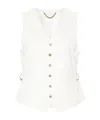 Golden Goose V-neck Twill Waistcoat In White