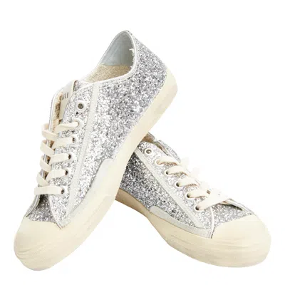 Golden Goose V-star 2 Glitter Sneakers In Silver
