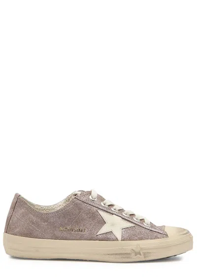 Golden Goose V-star 2 Glittered Suede Sneakers In Rose