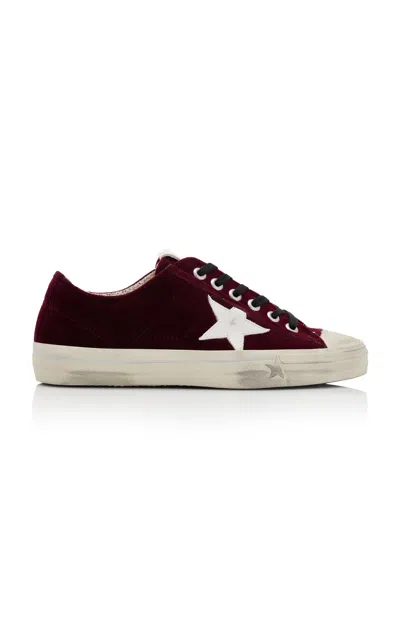 Golden Goose V-star 2 Leather-trimmed Velvet Sneakers In Red