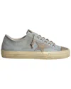 Golden Goose V-star 2 Distressed Canvas Sneakers In Gray