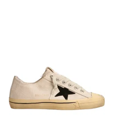 Golden Goose V-star Distressed Sneakers In Nude