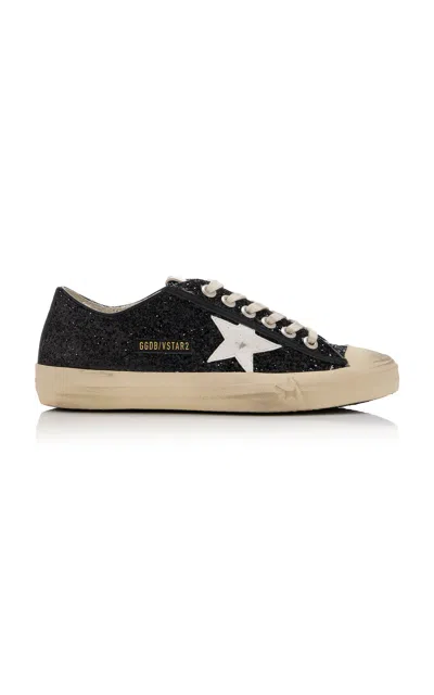 Golden Goose V-star Glittered Sneakers In Black