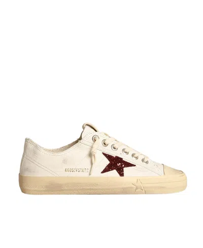 Golden Goose V-star Leather Sneakers In Nude