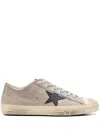 Golden Goose V-star Distressed Sneakers In Grey