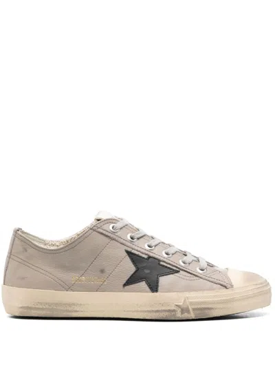 Golden Goose V-star Distressed Sneakers In Grey