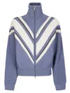 Golden Goose Journey Ws Full Zip Odilia Knit Jacquard V Style In Blue