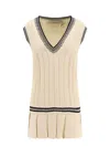 Golden Goose Organic Cotton Dress With Crystals Embellishment In White