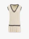 Golden Goose Organic Cotton Dress With Crystals Embellishment In White