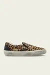 Golden Goose Slip-on Sneakers With Distinctive Leopard Print Design In Brown