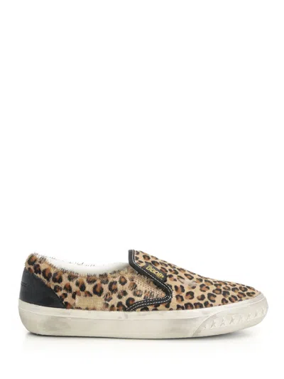 Golden Goose Vce Penstar Sneaker In Leopard Pony Skin In Multi