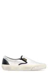 Golden Goose Vce Metallic Leather Slip-on Sneakers In Silver