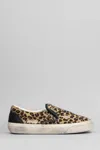 Golden Goose Slip-on Sneakers With Distinctive Leopard Print Design In Black
