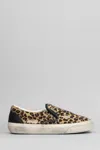 Golden Goose Brown Low Top Sneakers With Embossed Logo On The Heel And All-over Leopard Motif In Multicolor
