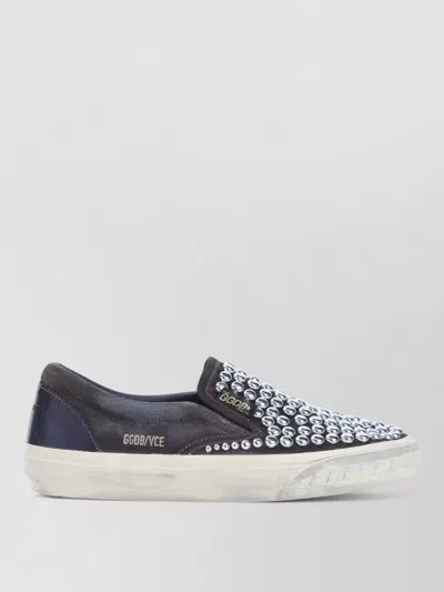 Golden Goose Vce Studded Slip On Sneakers Rubber Sole In Multi