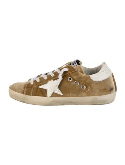 Pre-owned Golden Goose Velvet Distressed Accents Sneakers In Yellow