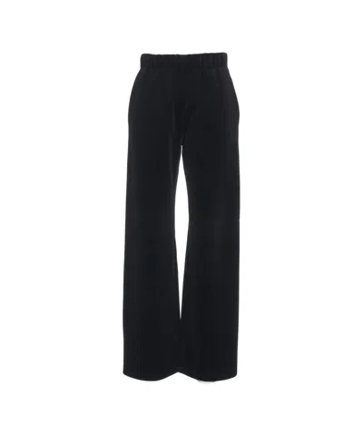 Golden Goose Velvet Joggers With Elastic Waistband In Blue