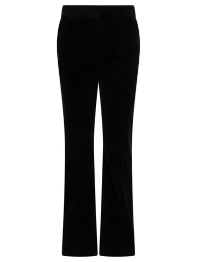 Golden Goose Velvet Trousers With Back Pocket And Belt Loops In Black