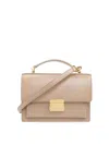Golden Goose Deluxe Brand Structured Handbag With Gold-tone Clasp And Versatile Straps In Brown