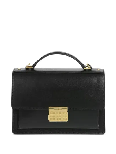 Golden Goose Venezia 22 Cm Mini Cow Leather Crossbody Handbag With Flap And Push-lock In Black