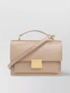 Golden Goose Venice Beige Palmellate Leather Bag And Gold Details