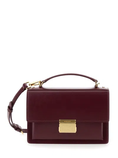 Golden Goose 'venezia' Bordeaux Handbag With Engraved Logo In Leather Woman In Red