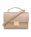 Golden Goose Deluxe Brand Structured Handbag With Gold-tone Clasp And Versatile Straps In Nude