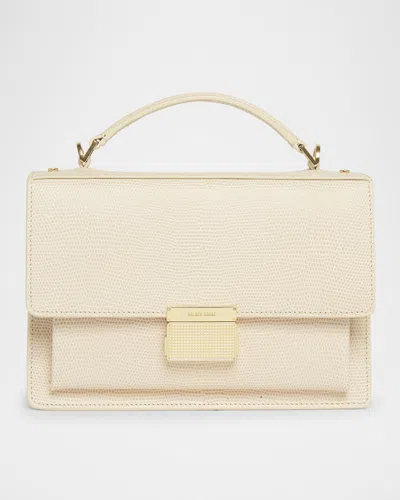 Golden Goose Venezia Lizard-embossed Leather Crossbody Bag In Vanilla