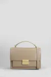 Golden Goose Deluxe Brand Structured Handbag With Gold-tone Clasp And Versatile Straps In Taupe