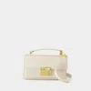 Golden Goose Deluxe Brand Structured Handbag With Gold-tone Clasp And Detachable Strap In White